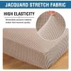image:imageHVERSAILTEX Super Stretch Individual Seat Sofa Covers Couch Cushion Covers Slipcover Sets Thick Jacquard Textured Twill Fabric 2 Piece Large GreySand