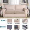 image:imageHVERSAILTEX Super Stretch Individual Seat Sofa Covers Couch Cushion Covers Slipcover Sets Thick Jacquard Textured Twill Fabric 2 Piece Large GreySand