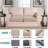image:imageHVERSAILTEX Super Stretch Individual Seat Sofa Covers Couch Cushion Covers Slipcover Sets Thick Jacquard Textured Twill Fabric 2 Piece Large GreySand