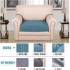 image:imageHVERSAILTEX Super Stretch Individual Seat Sofa Covers Couch Cushion Covers Slipcover Sets Thick Jacquard Textured Twill Fabric 2 Piece Large GreyStorm Blue