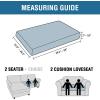 image:imageHVERSAILTEX Super Stretch Individual Seat Sofa Covers Couch Cushion Covers Slipcover Sets Thick Jacquard Textured Twill Fabric 2 Piece Large GreyStorm Blue