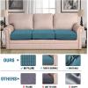 image:imageHVERSAILTEX Super Stretch Individual Seat Sofa Covers Couch Cushion Covers Slipcover Sets Thick Jacquard Textured Twill Fabric 2 Piece Large GreyStorm Blue