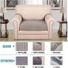 image:imageHVERSAILTEX Super Stretch Individual Seat Sofa Covers Couch Cushion Covers Slipcover Sets Thick Jacquard Textured Twill Fabric 2 Piece Large GreyTaupe