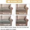 image:imageHVERSAILTEX Super Stretch Individual Seat Sofa Covers Couch Cushion Covers Slipcover Sets Thick Jacquard Textured Twill Fabric 2 Piece Large GreyTaupe