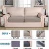 image:imageHVERSAILTEX Super Stretch Individual Seat Sofa Covers Couch Cushion Covers Slipcover Sets Thick Jacquard Textured Twill Fabric 2 Piece Large GreyTaupe