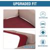 image:imageHVERSAILTEX Super Stretch Individual Seat Sofa Covers Couch Cushion Covers Slipcover Sets Thick Jacquard Textured Twill Fabric 2 Piece Large GreyWineBurgundy