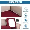 image:imageHVERSAILTEX Super Stretch Individual Seat Sofa Covers Couch Cushion Covers Slipcover Sets Thick Jacquard Textured Twill Fabric 2 Piece Large GreyWineBurgundy