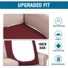 image:imageHVERSAILTEX Super Stretch Individual Seat Sofa Covers Couch Cushion Covers Slipcover Sets Thick Jacquard Textured Twill Fabric 2 Piece Large GreyWineBurgundy