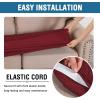 image:imageHVERSAILTEX Super Stretch Individual Seat Sofa Covers Couch Cushion Covers Slipcover Sets Thick Jacquard Textured Twill Fabric 2 Piece Large GreyWineBurgundy