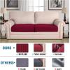 image:imageHVERSAILTEX Super Stretch Individual Seat Sofa Covers Couch Cushion Covers Slipcover Sets Thick Jacquard Textured Twill Fabric 2 Piece Large GreyWineBurgundy