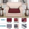 image:imageHVERSAILTEX Super Stretch Individual Seat Sofa Covers Couch Cushion Covers Slipcover Sets Thick Jacquard Textured Twill Fabric 2 Piece Large GreyWineBurgundy