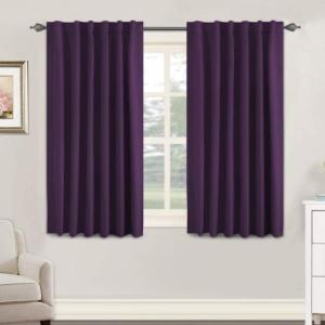 image:imageHVERSAILTEX Blackout Curtains Thermal Insulated Window Treatment Panels Room Darkening Blackout Drapes for Living Room Back TabRod Pocket Bedroom Draperies 52 x 84 Inch Stone Blue 2 PanelsPlum Purple