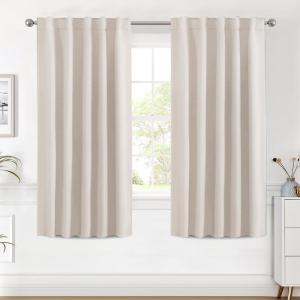 image:imageHVERSAILTEX Blackout Curtains Thermal Insulated Window Treatment Panels Room Darkening Blackout Drapes for Living Room Back TabRod Pocket Bedroom Draperies 52 x 84 Inch Stone Blue 2 PanelsNatural