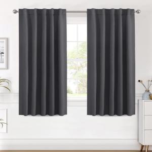 image:imageHVERSAILTEX Blackout Curtains Thermal Insulated Window Treatment Panels Room Darkening Blackout Drapes for Living Room Back TabRod Pocket Bedroom Draperies 52 x 84 Inch Stone Blue 2 PanelsCharcoal Gray