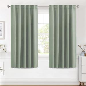 image:imageHVERSAILTEX Blackout Curtains Thermal Insulated Window Treatment Panels Room Darkening Blackout Drapes for Living Room Back TabRod Pocket Bedroom Draperies 52 x 84 Inch Stone Blue 2 PanelsCyan