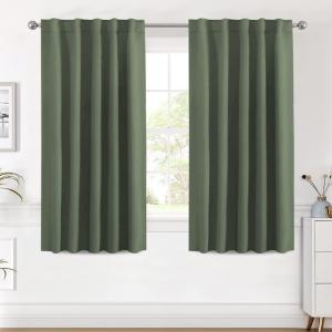 image:imageHVERSAILTEX Blackout Curtains Thermal Insulated Window Treatment Panels Room Darkening Blackout Drapes for Living Room Back TabRod Pocket Bedroom Draperies 52 x 84 Inch Stone Blue 2 PanelsBronze Green
