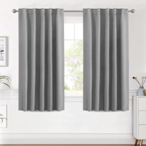 image:imageHVERSAILTEX Blackout Curtains Thermal Insulated Window Treatment Panels Room Darkening Blackout Drapes for Living Room Back TabRod Pocket Bedroom Draperies 52 x 84 Inch Stone Blue 2 PanelsGrey