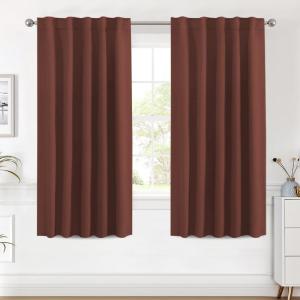 image:imageHVERSAILTEX Blackout Curtains Thermal Insulated Window Treatment Panels Room Darkening Blackout Drapes for Living Room Back TabRod Pocket Bedroom Draperies 52 x 84 Inch Stone Blue 2 PanelsRust