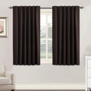 image:imageHVERSAILTEX Blackout Curtains Thermal Insulated Window Treatment Panels Room Darkening Blackout Drapes for Living Room Back TabRod Pocket Bedroom Draperies 52 x 84 Inch Stone Blue 2 PanelsChocolate Brown