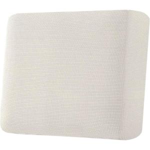 image:imageHVERSAILTEX Super Stretch Individual Seat Sofa Covers Couch Cushion Covers Slipcover Sets Thick Jacquard Textured Twill Fabric 2 Piece Large GreyIvory