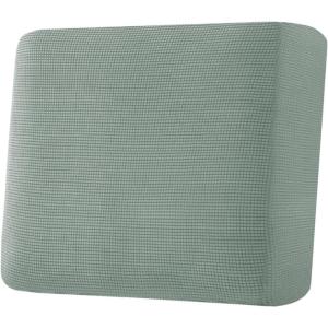 image:imageHVERSAILTEX Super Stretch Individual Seat Sofa Covers Couch Cushion Covers Slipcover Sets Thick Jacquard Textured Twill Fabric 2 Piece Large GreySage