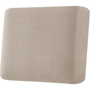 image:imageHVERSAILTEX Super Stretch Individual Seat Sofa Covers Couch Cushion Covers Slipcover Sets Thick Jacquard Textured Twill Fabric 2 Piece Large GreySand