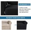 image:imageHVERSAILTEX 3 Piece Stretch Sofa Covers for 2 Cushion Loveseat Couch  Thicker Jacquard Fabric Medium Sofa TaupeBlack