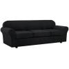 image:imageHVERSAILTEX 3 Piece Stretch Sofa Covers for 2 Cushion Loveseat Couch  Thicker Jacquard Fabric Medium Sofa TaupeBlack