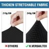 image:imageHVERSAILTEX 3 Piece Stretch Sofa Covers for 2 Cushion Loveseat Couch  Thicker Jacquard Fabric Medium Sofa TaupeBlack