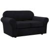 image:imageHVERSAILTEX 3 Piece Stretch Sofa Covers for 2 Cushion Loveseat Couch  Thicker Jacquard Fabric Medium Sofa TaupeBlack