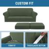 image:imageHVERSAILTEX 3 Piece Stretch Sofa Covers for 2 Cushion Loveseat Couch  Thicker Jacquard Fabric Medium Sofa TaupeBronze Green
