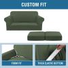 image:imageHVERSAILTEX 3 Piece Stretch Sofa Covers for 2 Cushion Loveseat Couch  Thicker Jacquard Fabric Medium Sofa TaupeBronze Green
