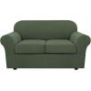 image:imageHVERSAILTEX 3 Piece Stretch Sofa Covers for 2 Cushion Loveseat Couch  Thicker Jacquard Fabric Medium Sofa TaupeBronze Green