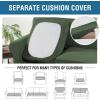 image:imageHVERSAILTEX 3 Piece Stretch Sofa Covers for 2 Cushion Loveseat Couch  Thicker Jacquard Fabric Medium Sofa TaupeBronze Green