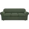 image:imageHVERSAILTEX 3 Piece Stretch Sofa Covers for 2 Cushion Loveseat Couch  Thicker Jacquard Fabric Medium Sofa TaupeBronze Green