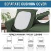 image:imageHVERSAILTEX 3 Piece Stretch Sofa Covers for 2 Cushion Loveseat Couch  Thicker Jacquard Fabric Medium Sofa TaupeBronze Green
