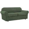 image:imageHVERSAILTEX 3 Piece Stretch Sofa Covers for 2 Cushion Loveseat Couch  Thicker Jacquard Fabric Medium Sofa TaupeBronze Green