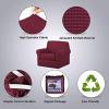 image:imageHVERSAILTEX 3 Piece Stretch Sofa Covers for 2 Cushion Loveseat Couch  Thicker Jacquard Fabric Medium Sofa TaupeBurgundy