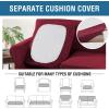 image:imageHVERSAILTEX 3 Piece Stretch Sofa Covers for 2 Cushion Loveseat Couch  Thicker Jacquard Fabric Medium Sofa TaupeBurgundy
