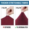image:imageHVERSAILTEX 3 Piece Stretch Sofa Covers for 2 Cushion Loveseat Couch  Thicker Jacquard Fabric Medium Sofa TaupeBurgundy