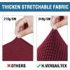 image:imageHVERSAILTEX 3 Piece Stretch Sofa Covers for 2 Cushion Loveseat Couch  Thicker Jacquard Fabric Medium Sofa TaupeBurgundy