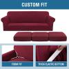 image:imageHVERSAILTEX 3 Piece Stretch Sofa Covers for 2 Cushion Loveseat Couch  Thicker Jacquard Fabric Medium Sofa TaupeBurgundy