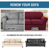 image:imageHVERSAILTEX 3 Piece Stretch Sofa Covers for 2 Cushion Loveseat Couch  Thicker Jacquard Fabric Medium Sofa TaupeBurgundy