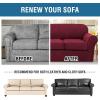 image:imageHVERSAILTEX 3 Piece Stretch Sofa Covers for 2 Cushion Loveseat Couch  Thicker Jacquard Fabric Medium Sofa TaupeBurgundy