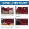 image:imageHVERSAILTEX 3 Piece Stretch Sofa Covers for 2 Cushion Loveseat Couch  Thicker Jacquard Fabric Medium Sofa TaupeBurgundy