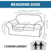 image:imageHVERSAILTEX 3 Piece Stretch Sofa Covers for 2 Cushion Loveseat Couch  Thicker Jacquard Fabric Medium Sofa TaupeBurnt Brick