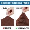image:imageHVERSAILTEX 3 Piece Stretch Sofa Covers for 2 Cushion Loveseat Couch  Thicker Jacquard Fabric Medium Sofa TaupeBurnt Brick