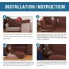 image:imageHVERSAILTEX 3 Piece Stretch Sofa Covers for 2 Cushion Loveseat Couch  Thicker Jacquard Fabric Medium Sofa TaupeBurnt Brick