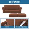 image:imageHVERSAILTEX 3 Piece Stretch Sofa Covers for 2 Cushion Loveseat Couch  Thicker Jacquard Fabric Medium Sofa TaupeCaramel
