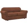 image:imageHVERSAILTEX 3 Piece Stretch Sofa Covers for 2 Cushion Loveseat Couch  Thicker Jacquard Fabric Medium Sofa TaupeCaramel
